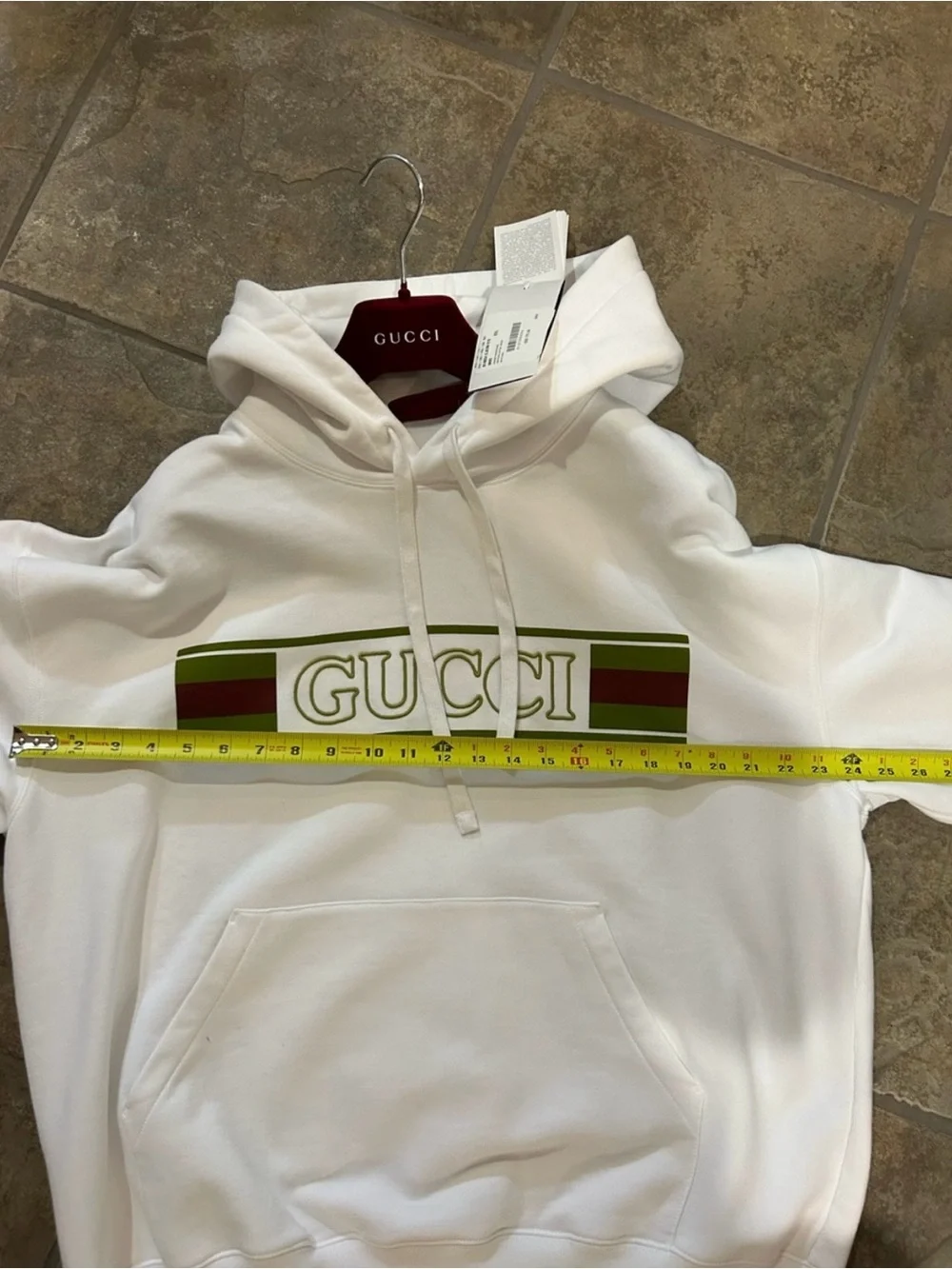 Men’s Gucci embroidered cotton hoodie, size XXL made in Italy